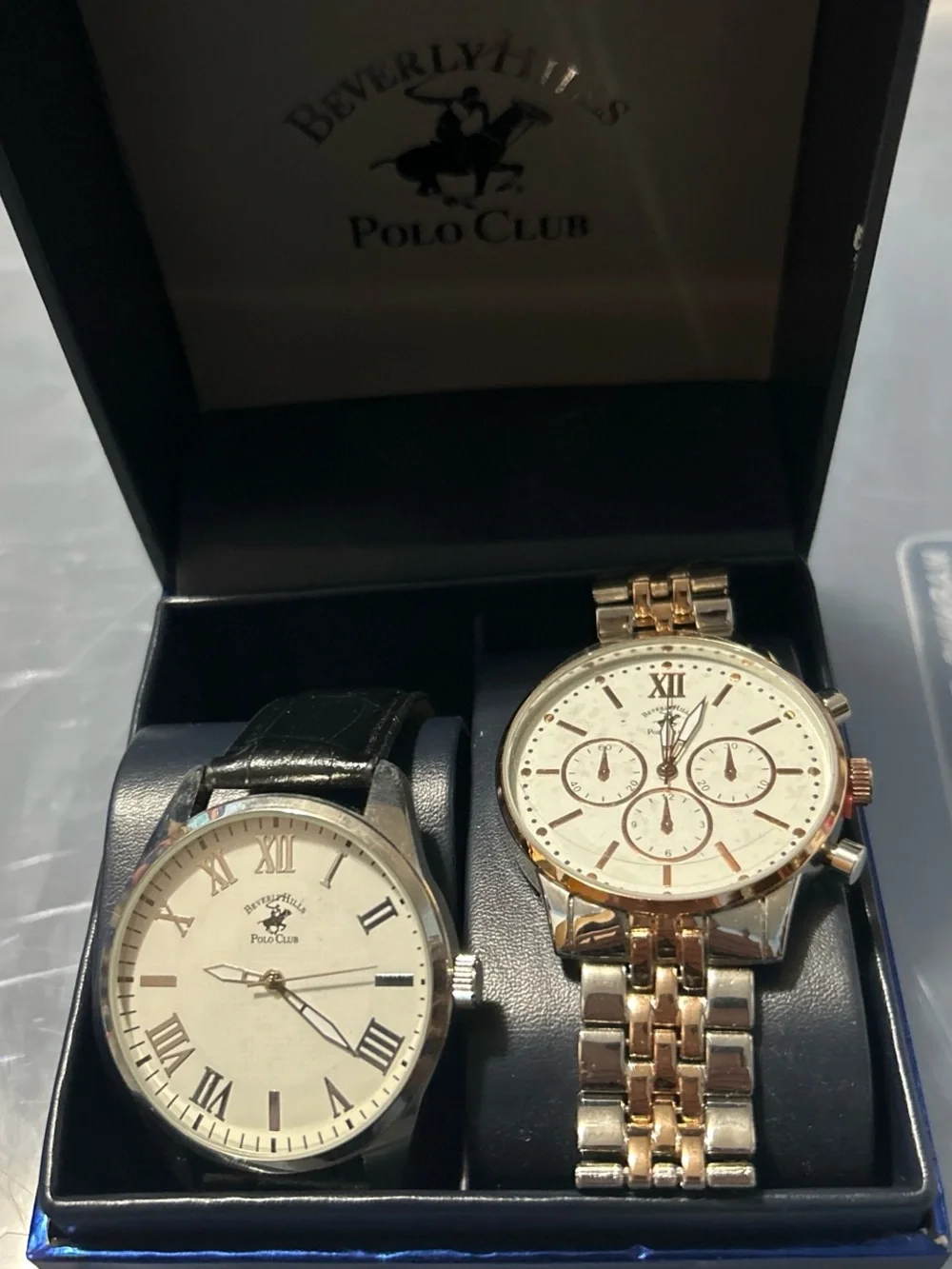 Beverly Hills Polo Club Men's Two-Piece Watch Set - Cream Dials
